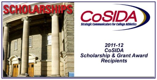 CoSIDA announces 2011-12 Graduate and Undergraduate Scholarship and Grant winners